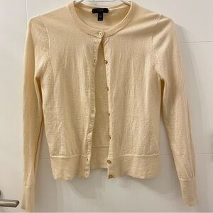 J.CREW Cream Wool Cardigan with Gold Buttons